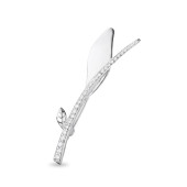 Brosa argint cu cristale Leaf DiAmanti BRO-004-AS